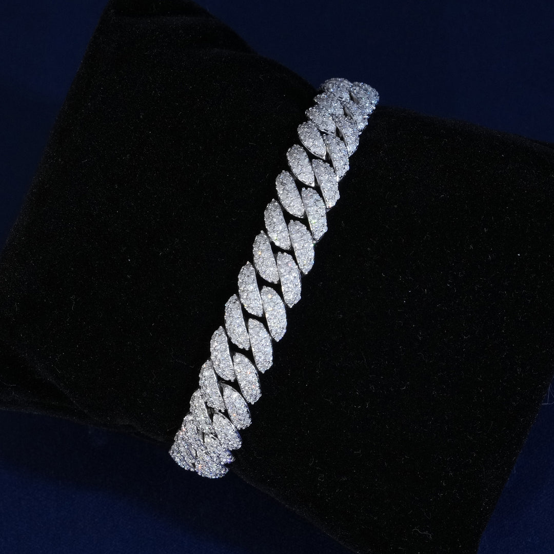 Moissanite 10mm 2-Row Cuban Bracelet