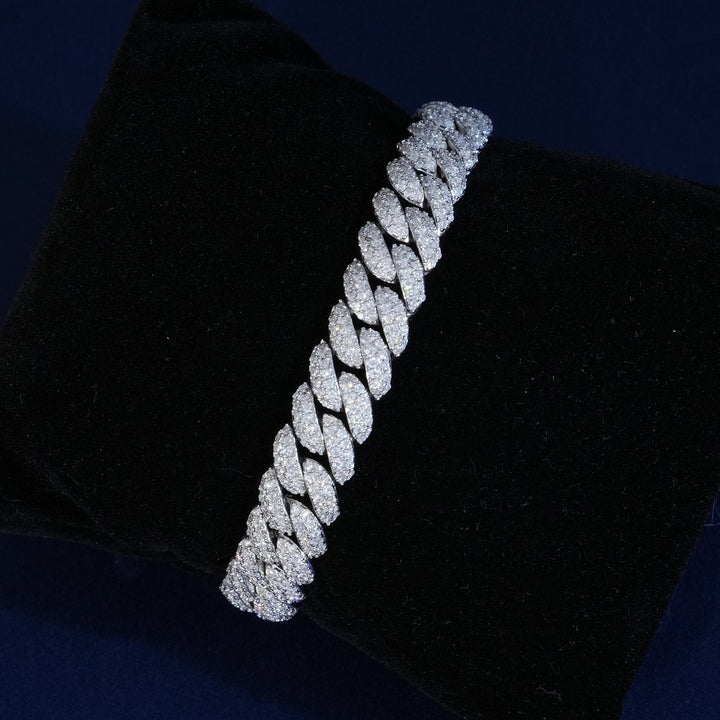 Moissanite 10mm 2-Row Cuban Bracelet