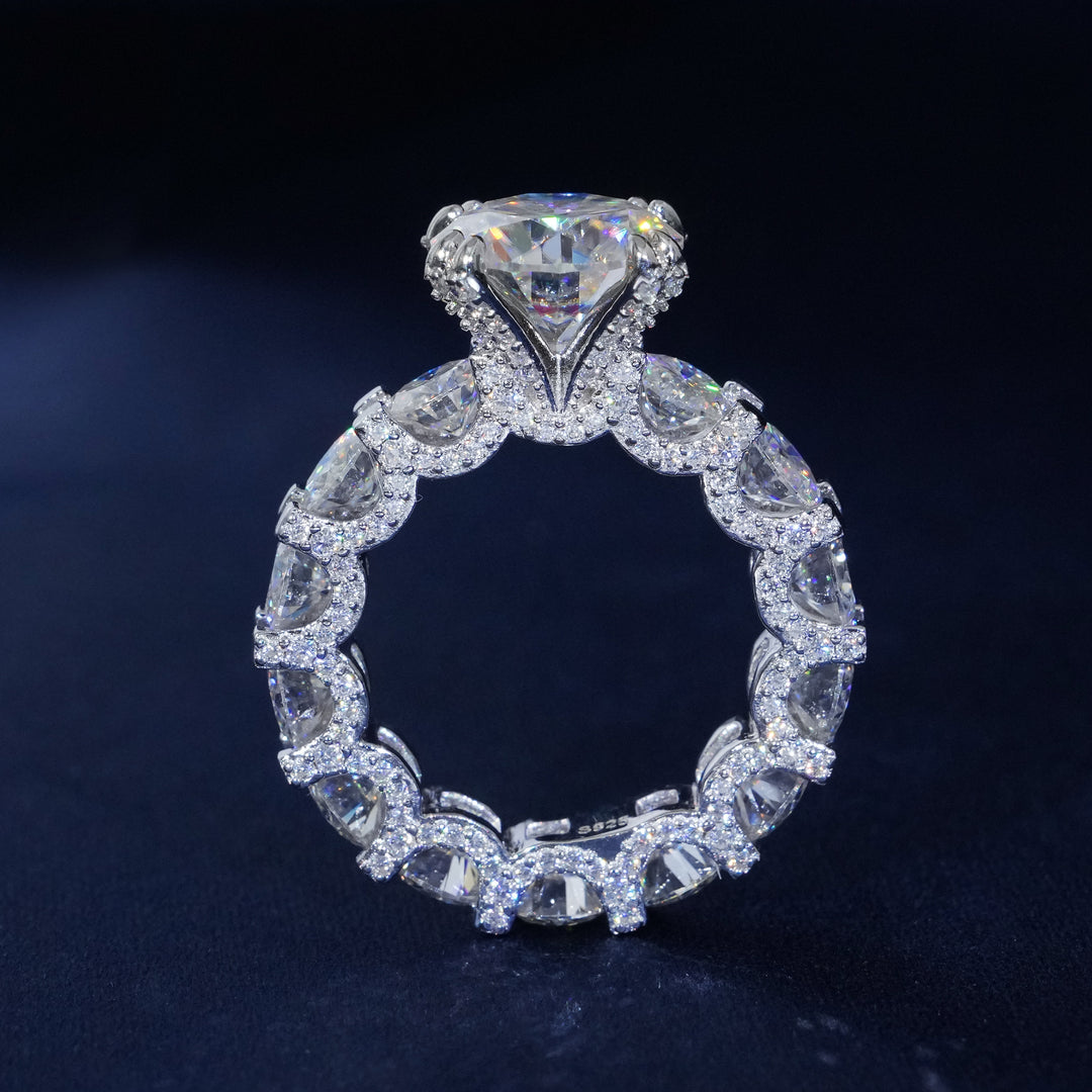 13.25Ctw Round Cut Moissanite Engagement Ring