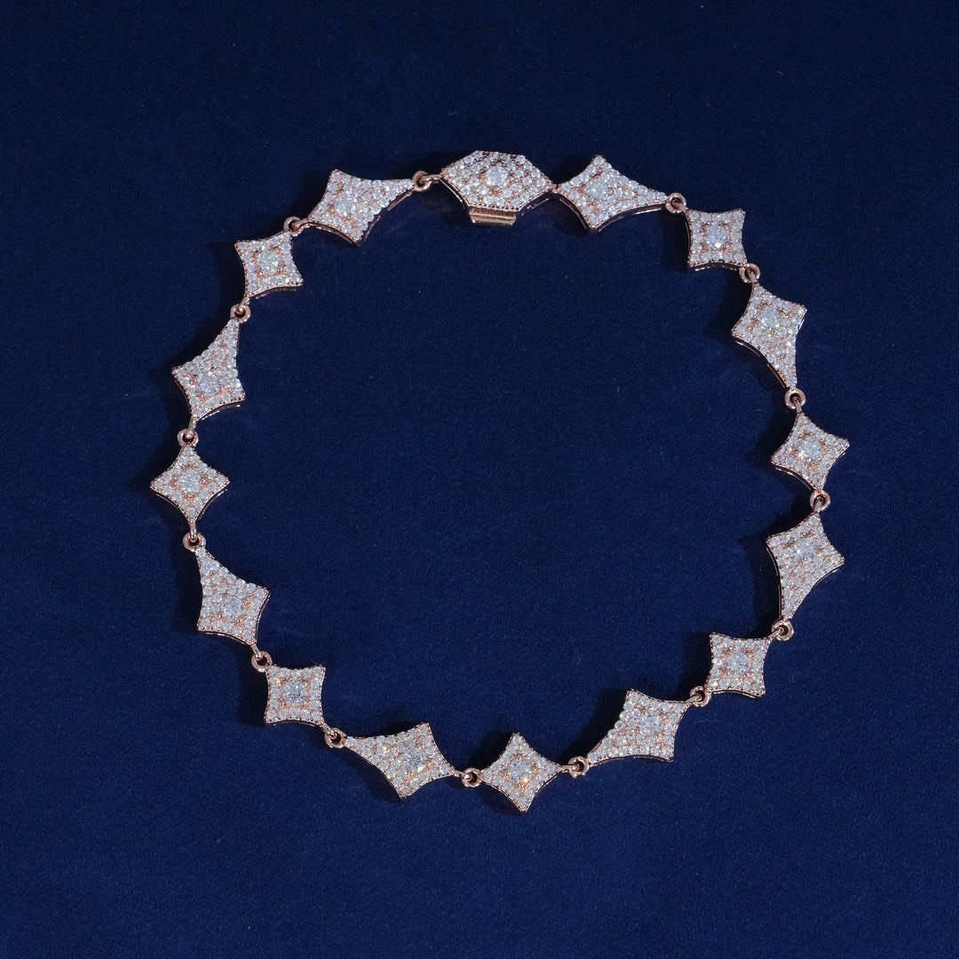Moissanite Sterling Silver Rhombus Bracelet