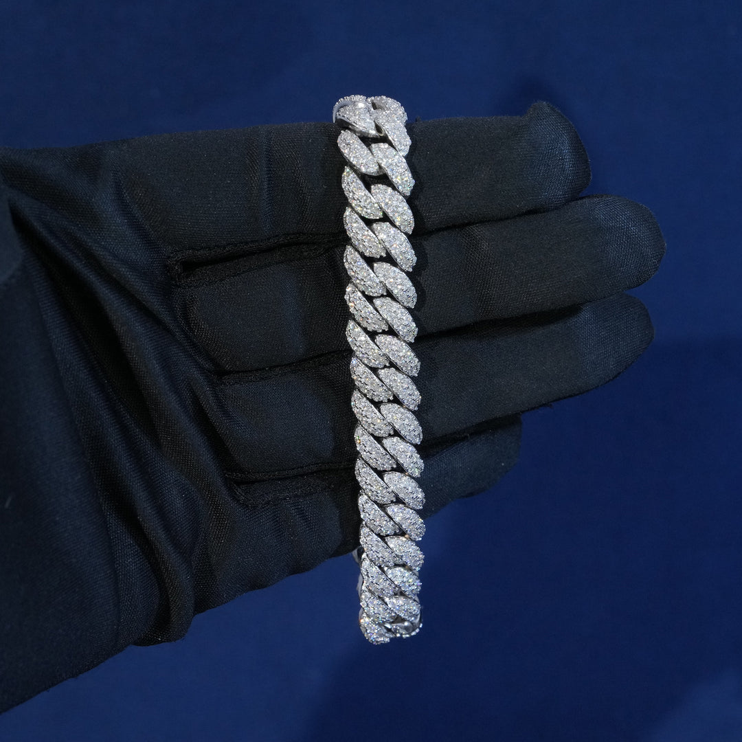 Moissanite 10mm 2-Row Cuban Bracelet