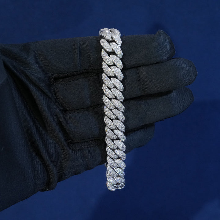 Moissanite 10mm 2-Row Cuban Bracelet