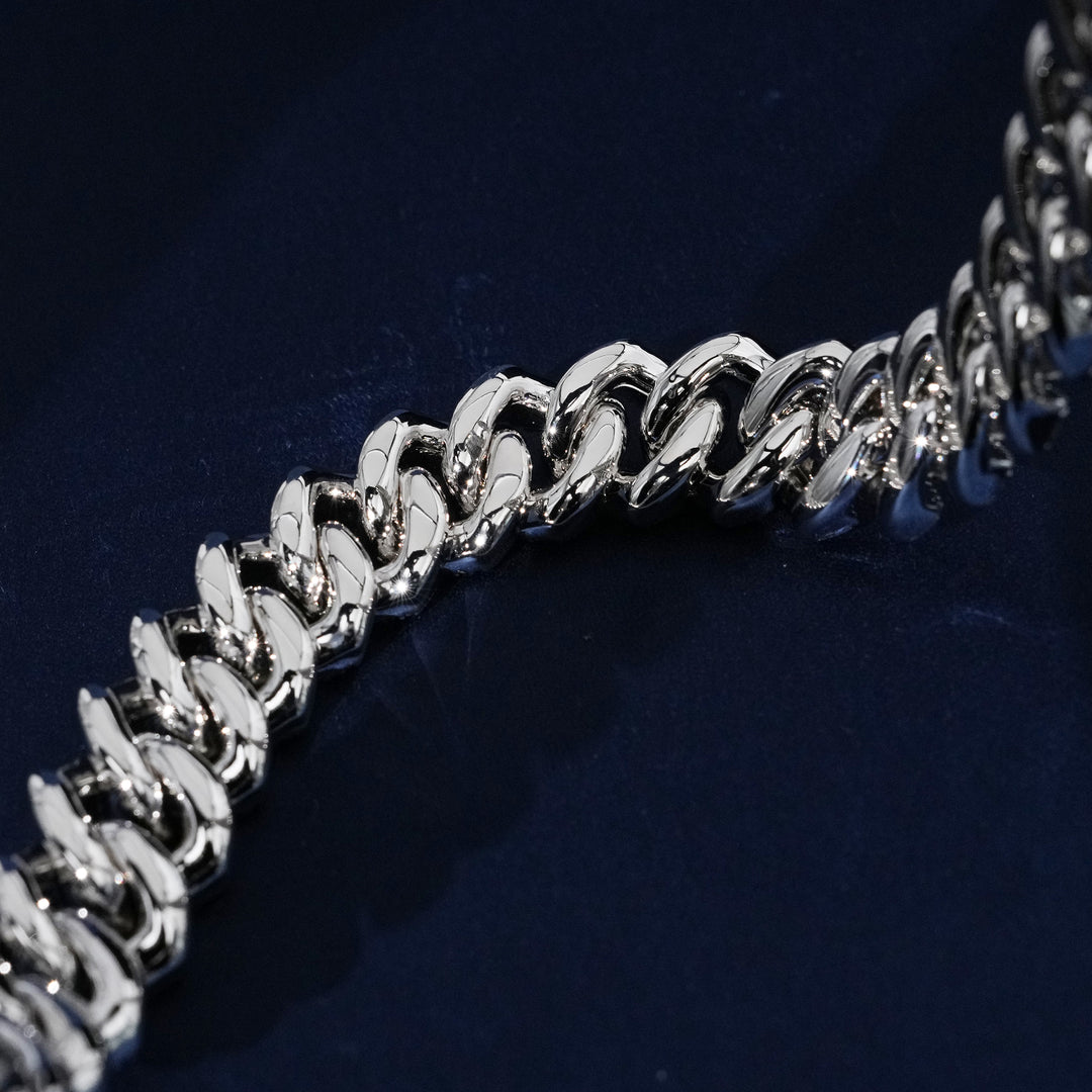 15mm 4-Row Diamond Cuban Link Chain Extended Clasp