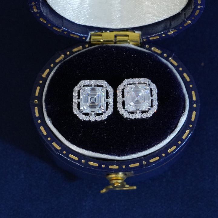 Moissanite Asscher Cut Earrings