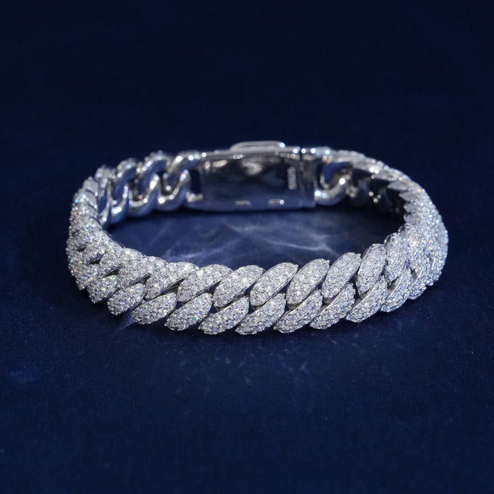 Moissanite 10mm 2-Row Cuban Bracelet