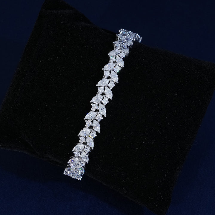 9.5mm Moissanite Marquise Cut Tennis Bracelet
