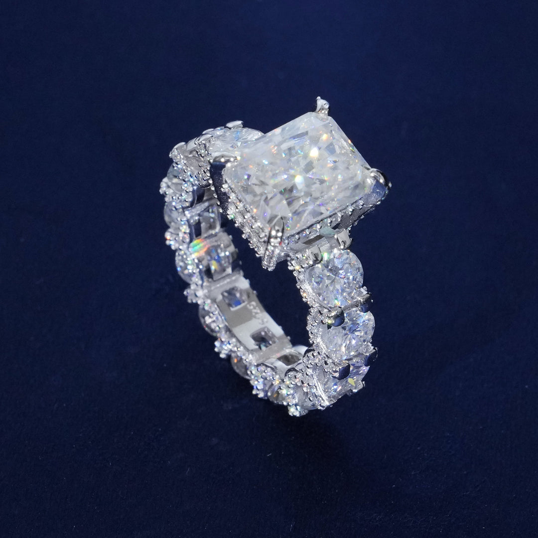 12.66 Ctw Radiant Cut Moissanite Engagement Ring