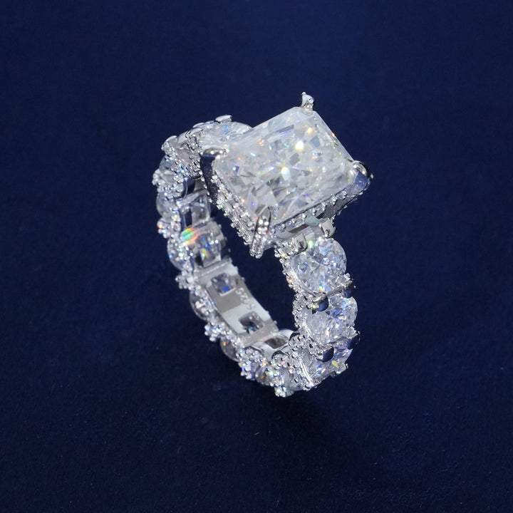 12.66 Ctw Radiant Cut Moissanite Engagement Ring