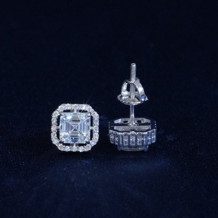 Moissanite Asscher Cut Earrings