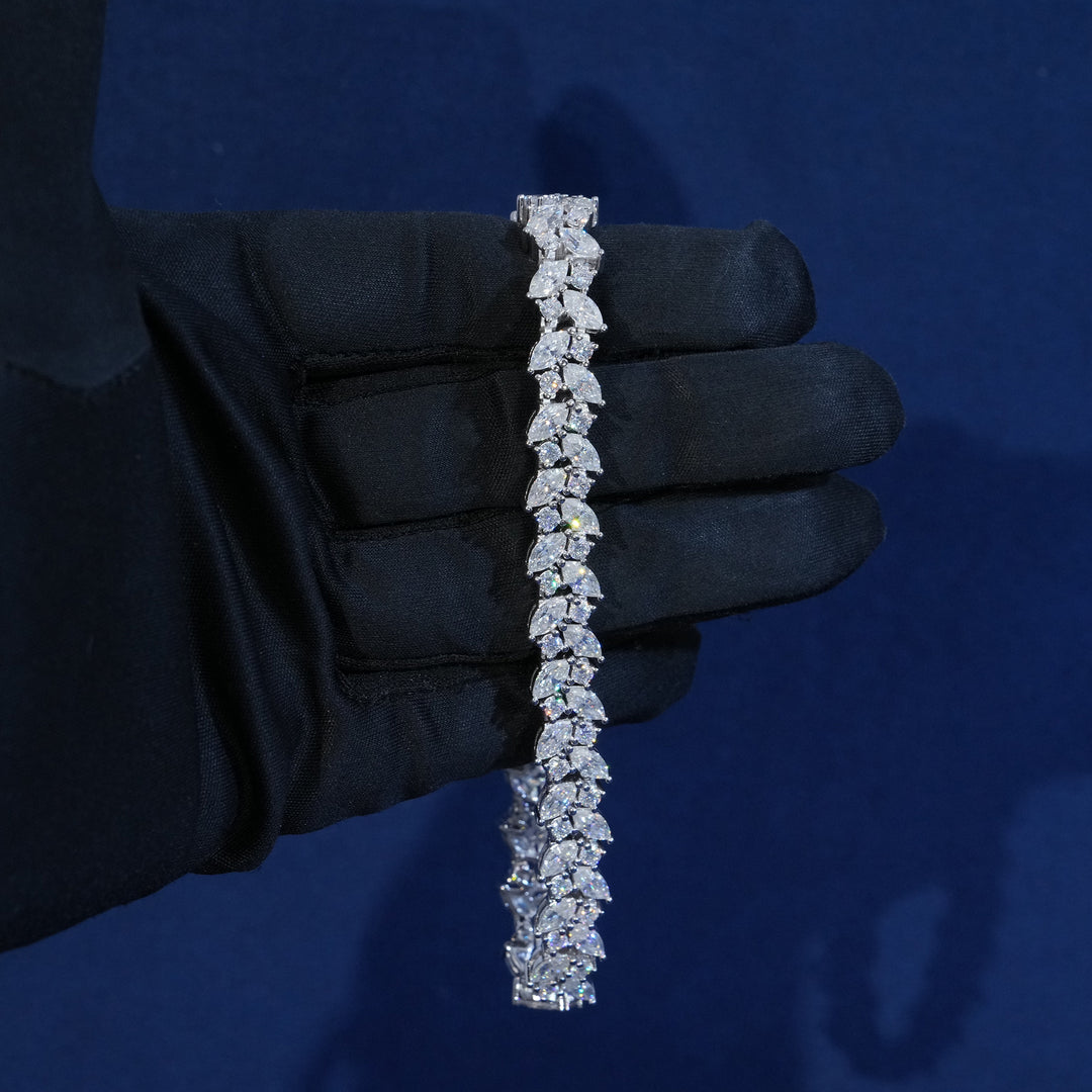 9.5mm Moissanite Marquise Cut Tennis Bracelet