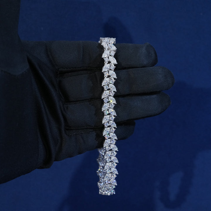 9.5mm Moissanite Marquise Cut Tennis Bracelet