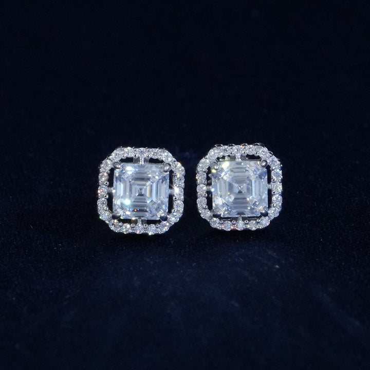 Moissanite Asscher Cut Earrings