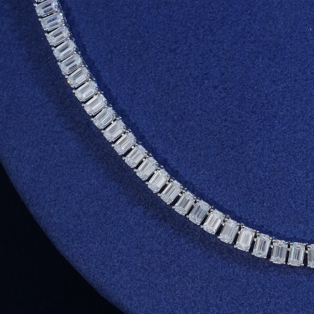 5mm Emerald Cut Moissanite Diamond Tennis Chain