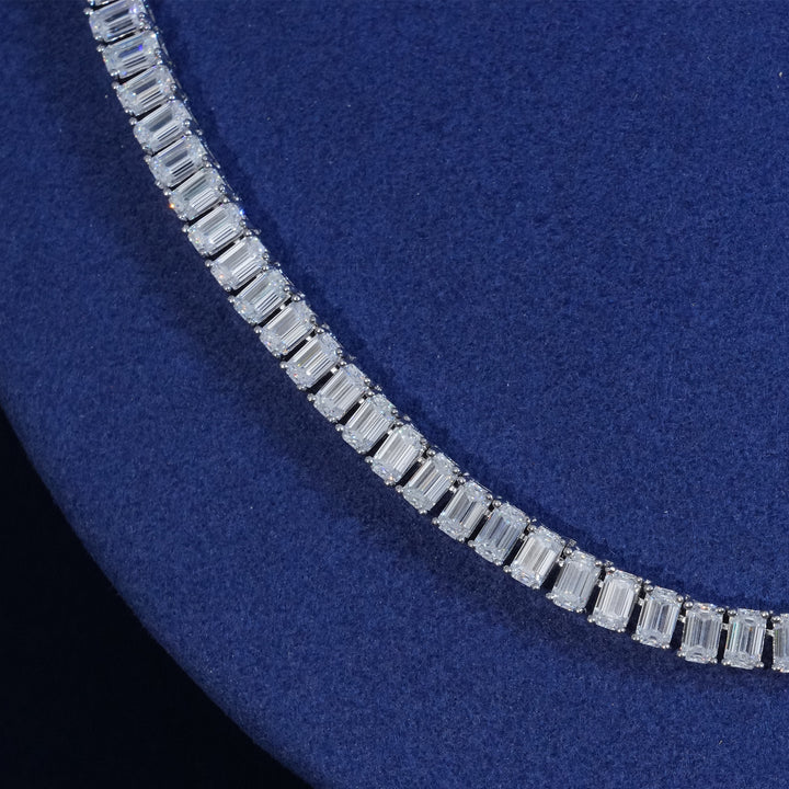 5mm Emerald Cut Moissanite Diamond Tennis Chain