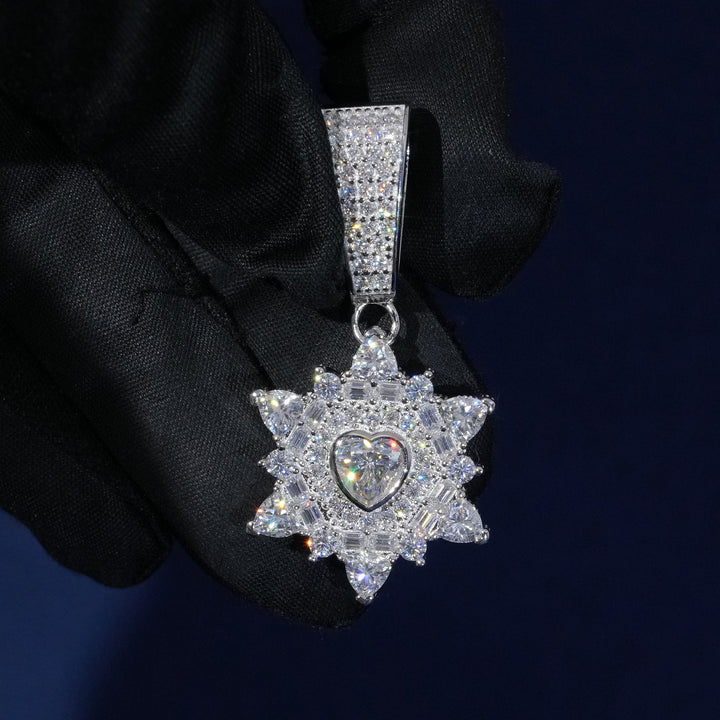 Moissanite Iced Out Snow Pendant Necklace