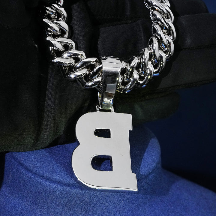 VVS Moissanite Initial Pendant Necklace in Sterling Silver