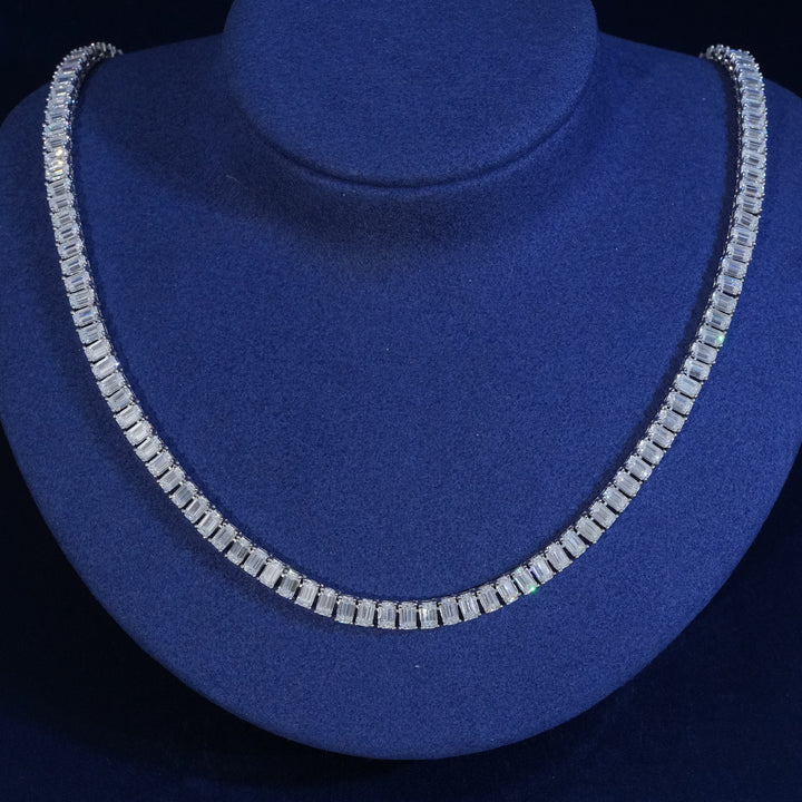 5mm Emerald Cut Moissanite Diamond Tennis Chain