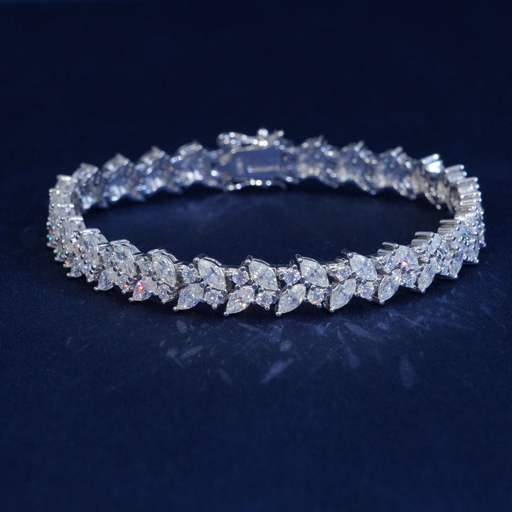 9.5mm Moissanite Marquise Cut Tennis Bracelet