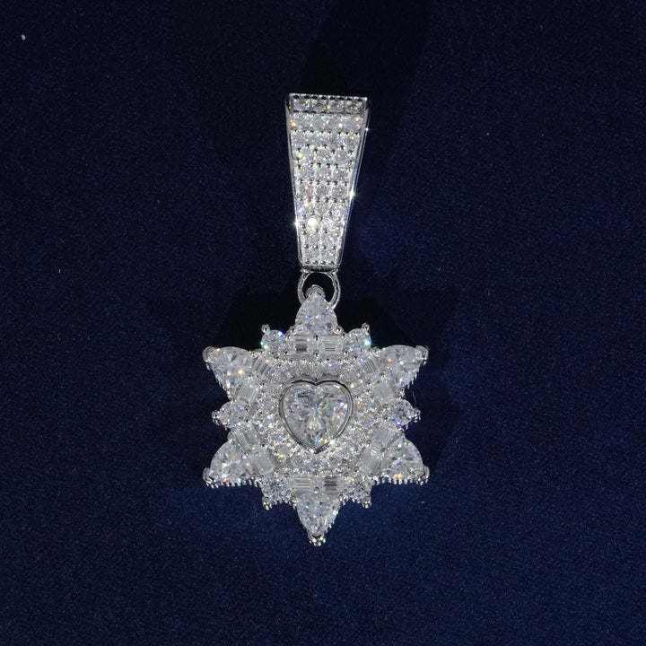 Moissanite Iced Out Snow Pendant Necklace