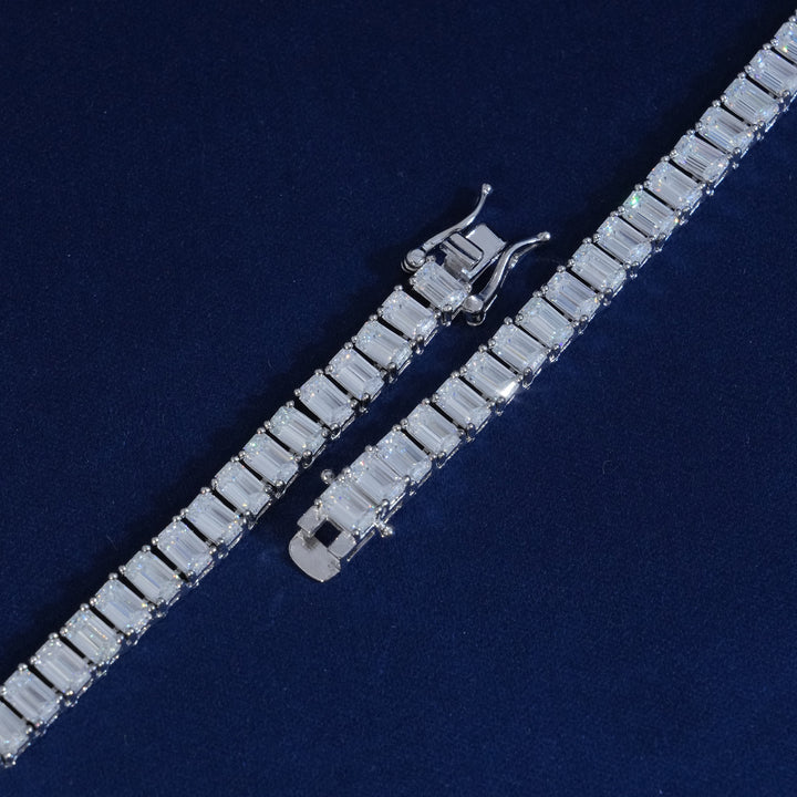 5mm Emerald Cut Moissanite Diamond Tennis Chain
