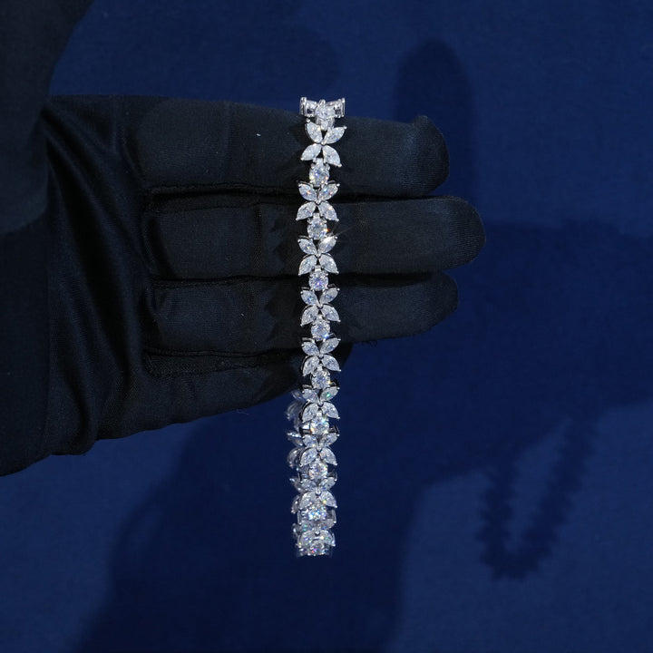 8.7mm Moissanite Marquise Cut Tennis Bracelet