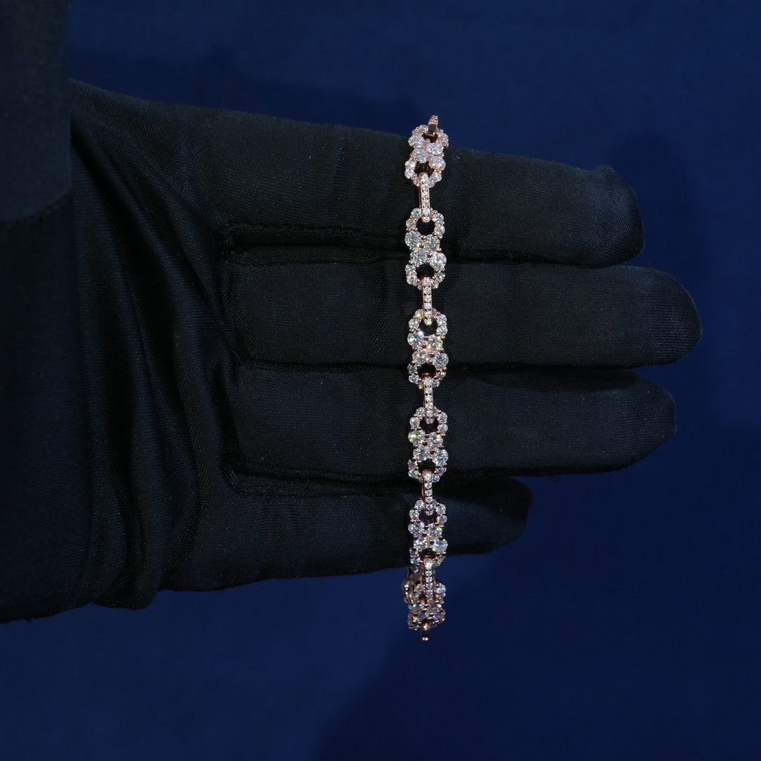 Moissanite Sterling Silver Infinity Bracelet