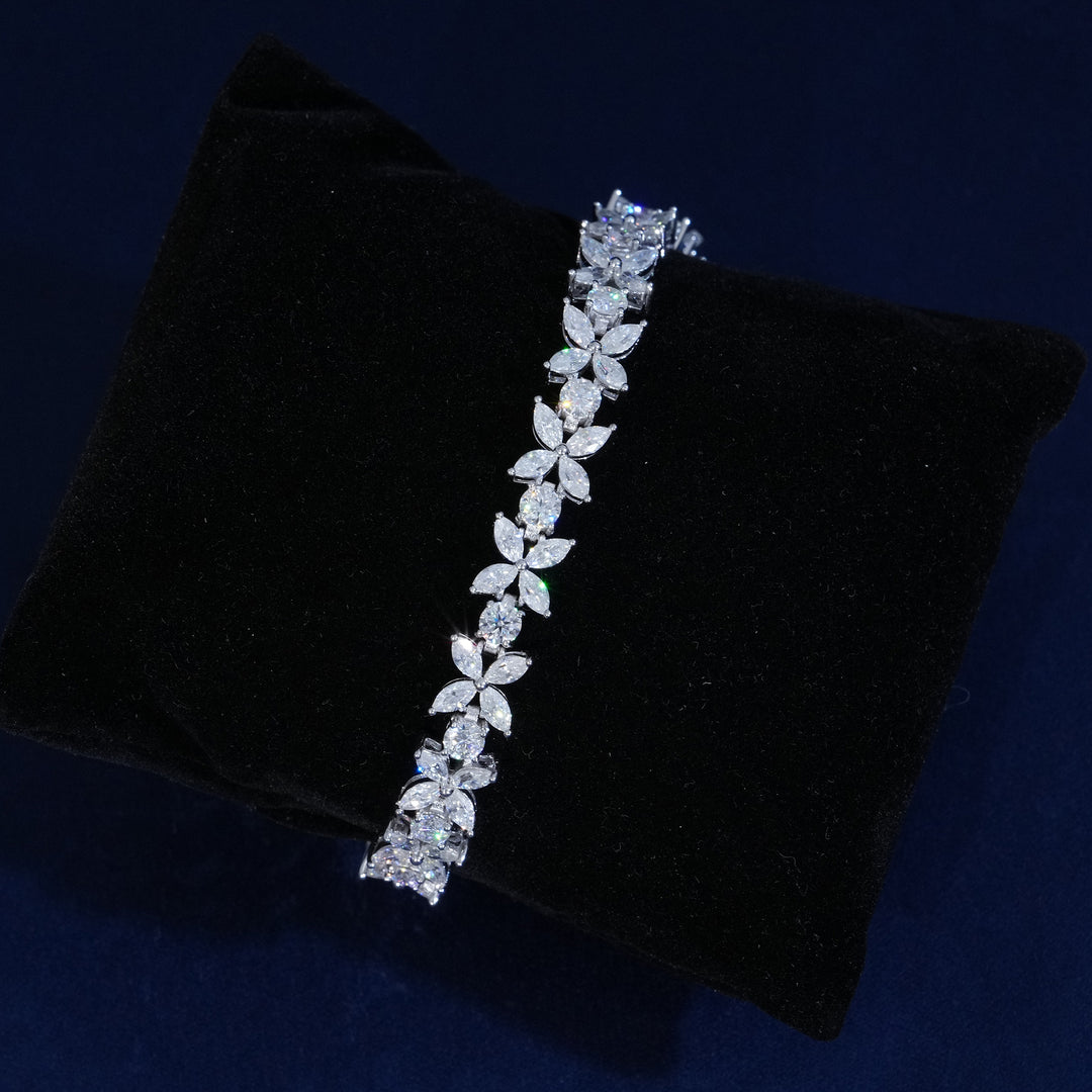 8.7mm Moissanite Marquise Cut Tennis Bracelet