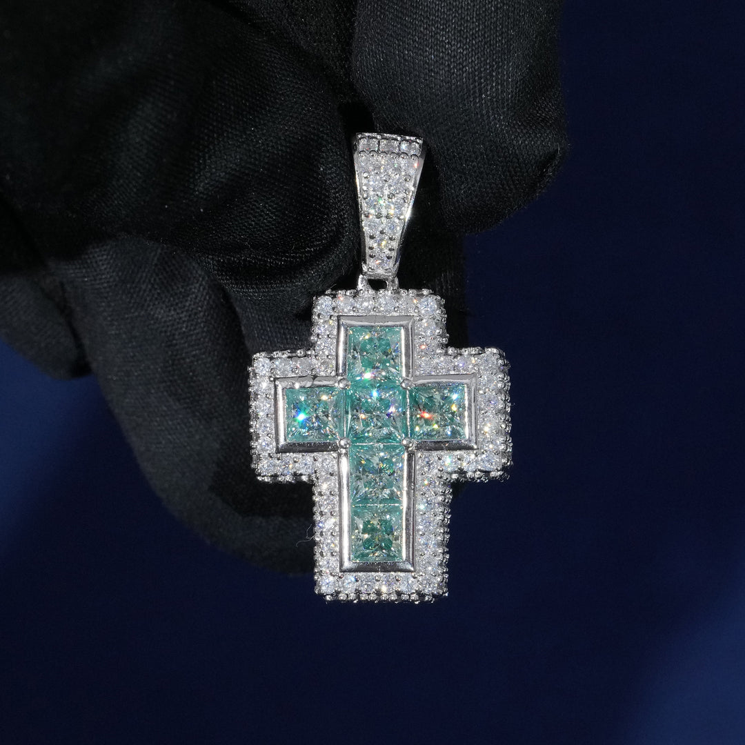 Moissanite Iced Out Cross Pendant Necklace