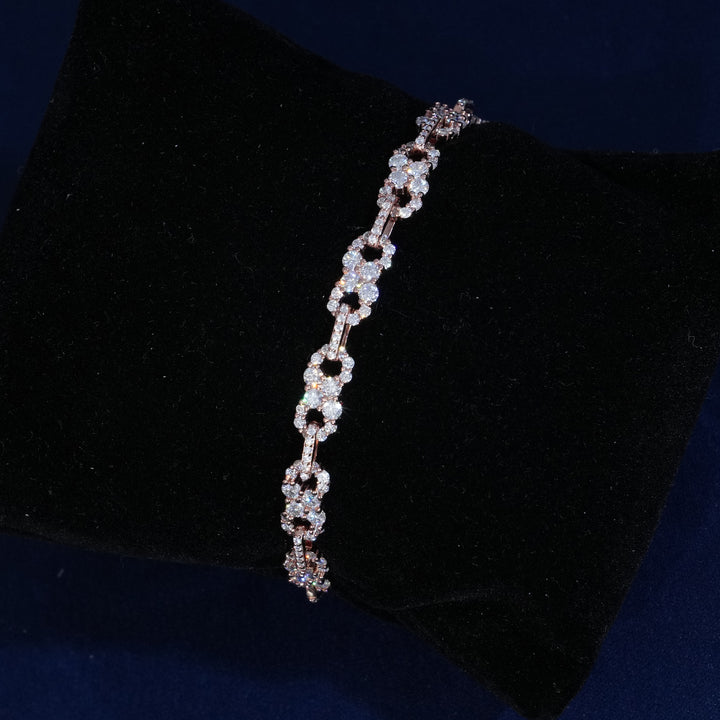 Moissanite Sterling Silver Infinity Bracelet
