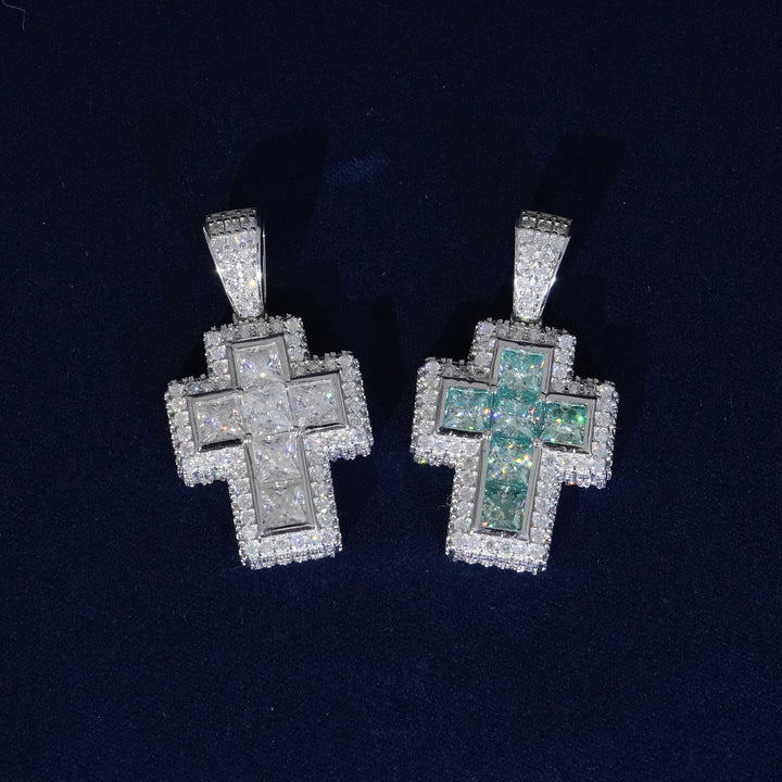 Moissanite Iced Out Cross Pendant Necklace