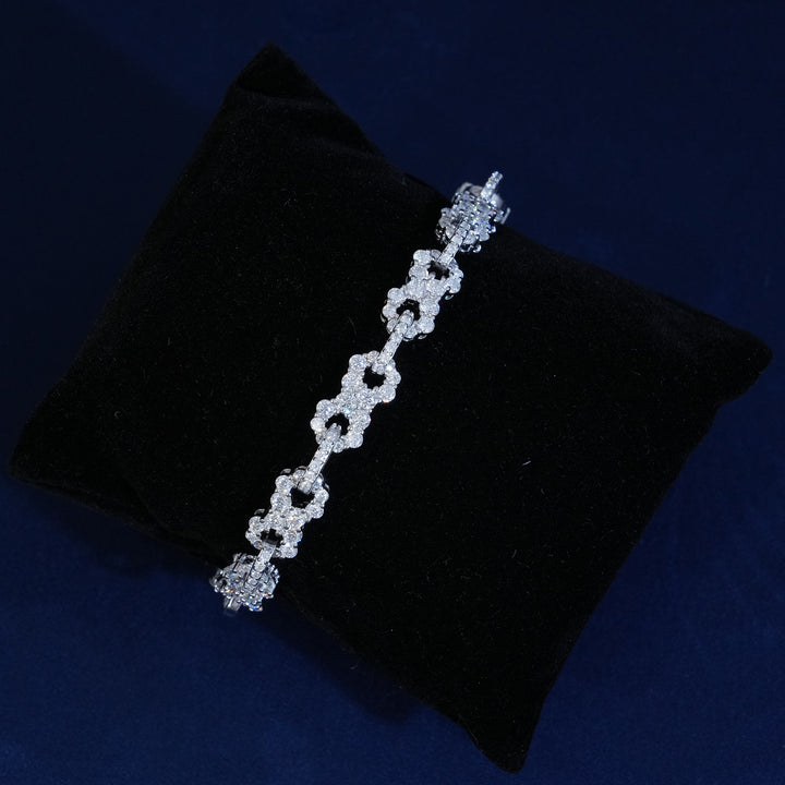 8.5MM Moissanite Clustered Infinity Bracelet