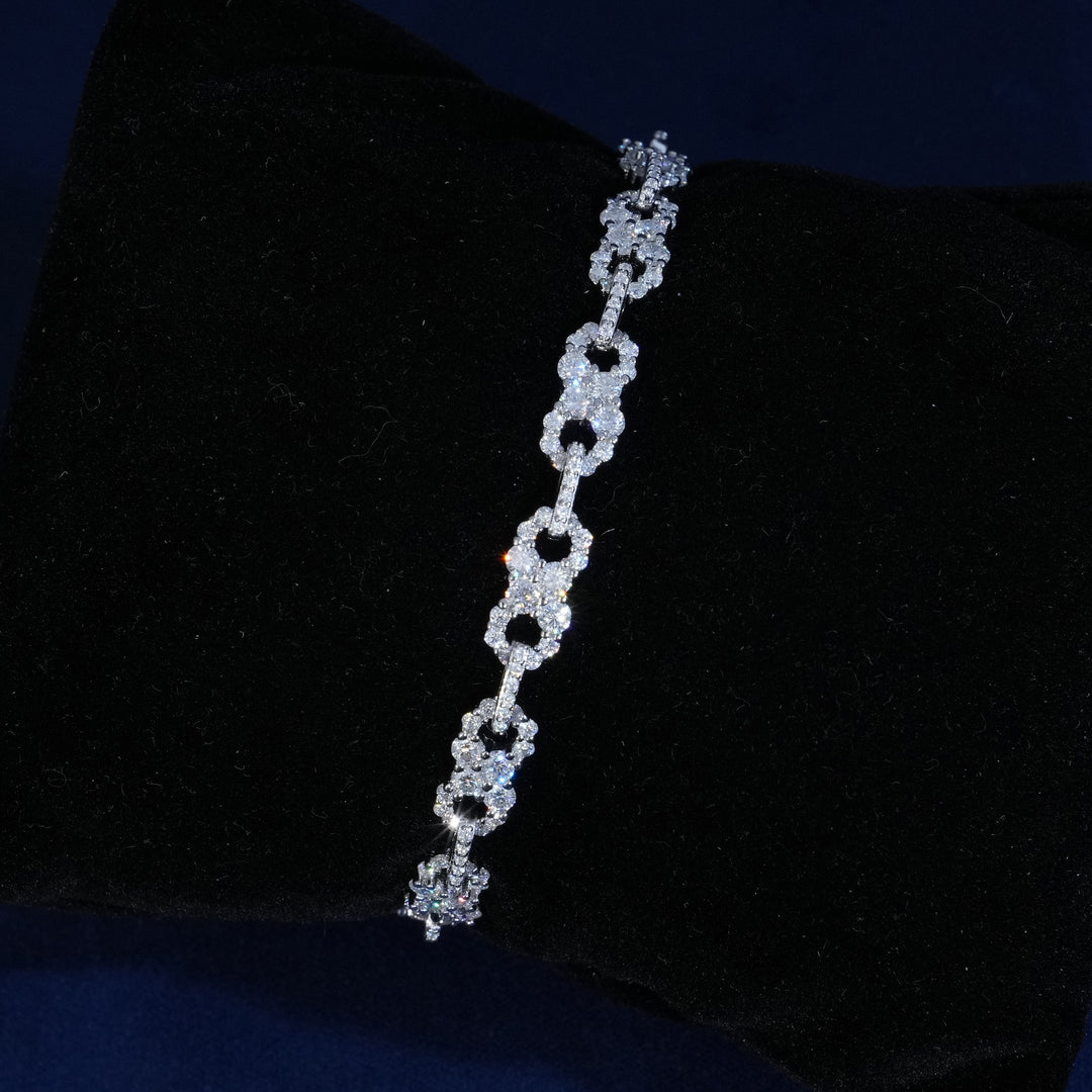 Moissanite Sterling Silver Infinity Bracelet