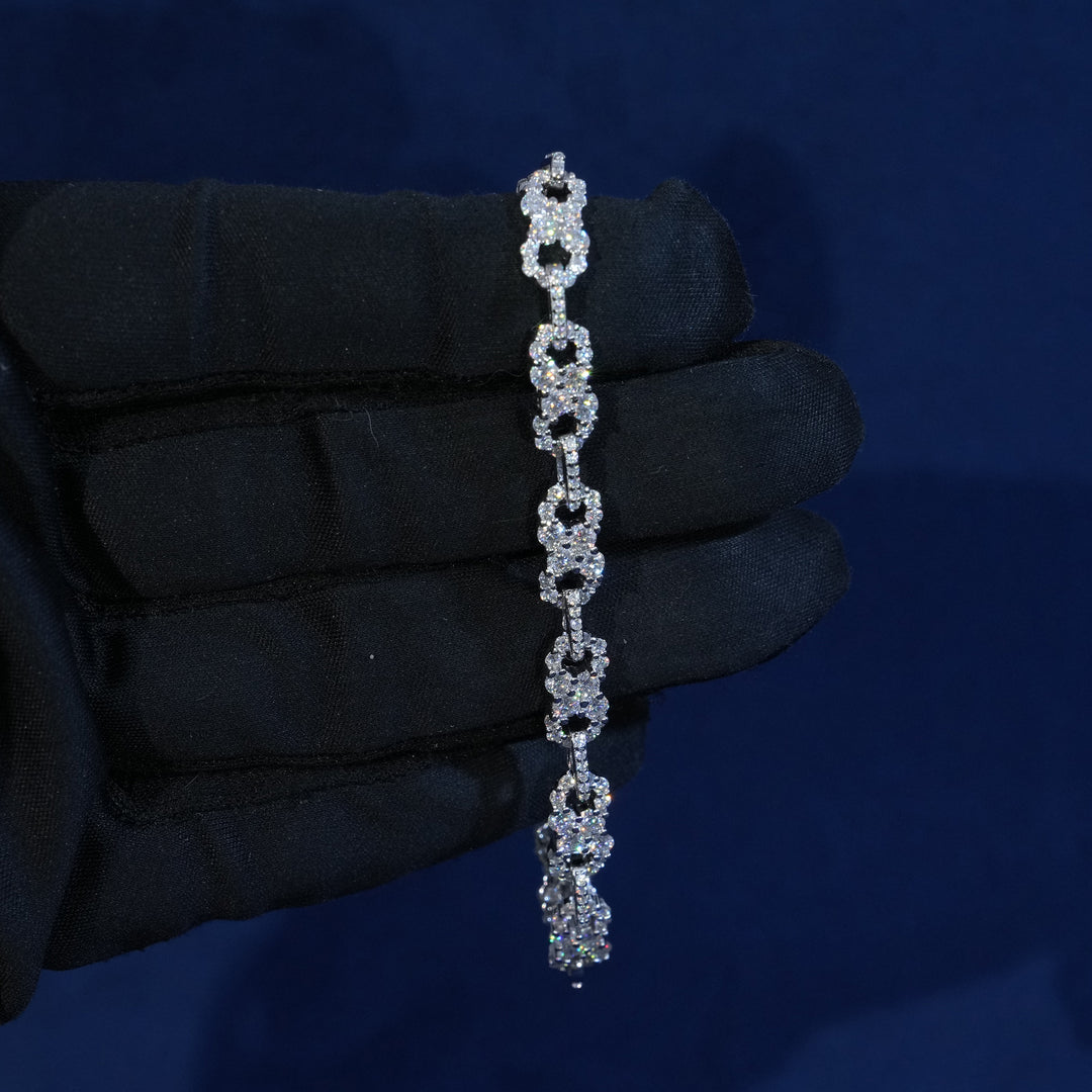 Moissanite Sterling Silver Infinity Bracelet