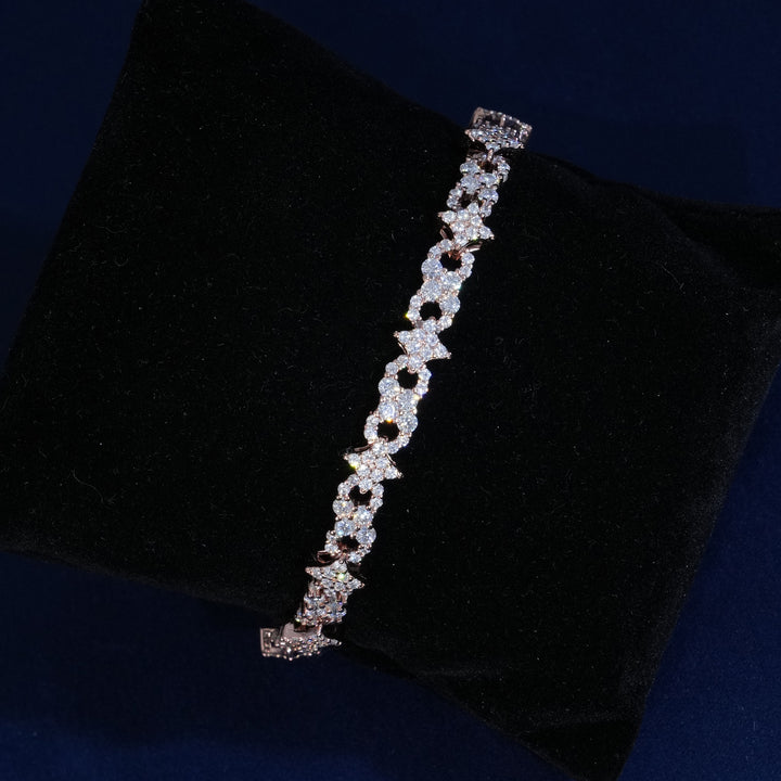 Moissanite Sterling Silver infinity Star Bracelet