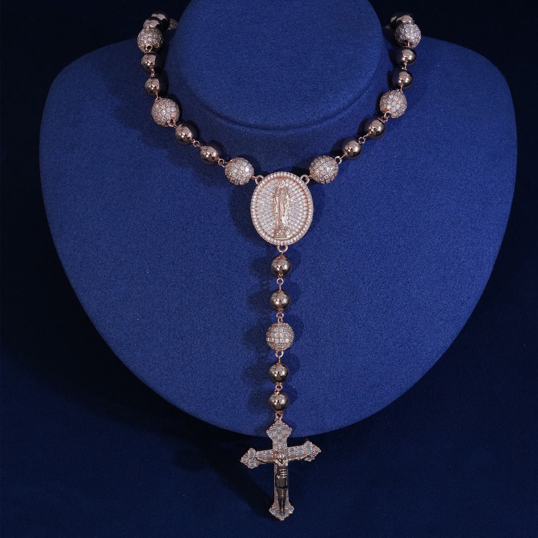 Moissanite Baguette Cross Jesus Chain Necklace