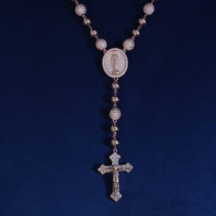 Moissanite Baguette Cross Jesus Chain Necklace