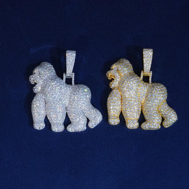 Moissanite 925 Sterling Silve Gorilla Pendant