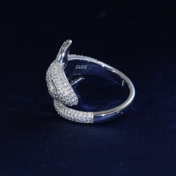 3D Shark Moissanite S925 Iced Ring