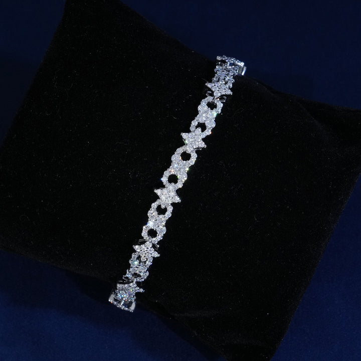 Moissanite Sterling Silver infinity Star Bracelet