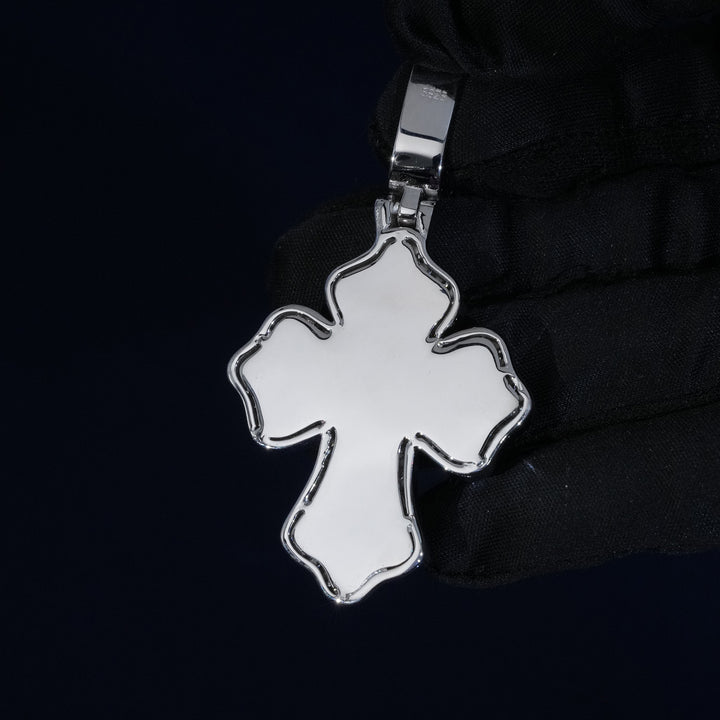 Moissanite Baguette Cross Pendant