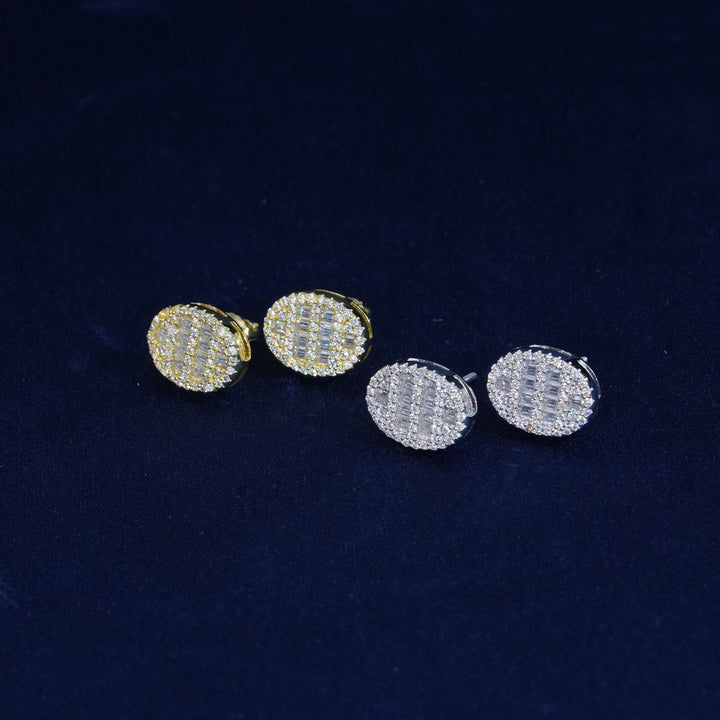 Moissanite Baguette S925 Oval Stud Earrings