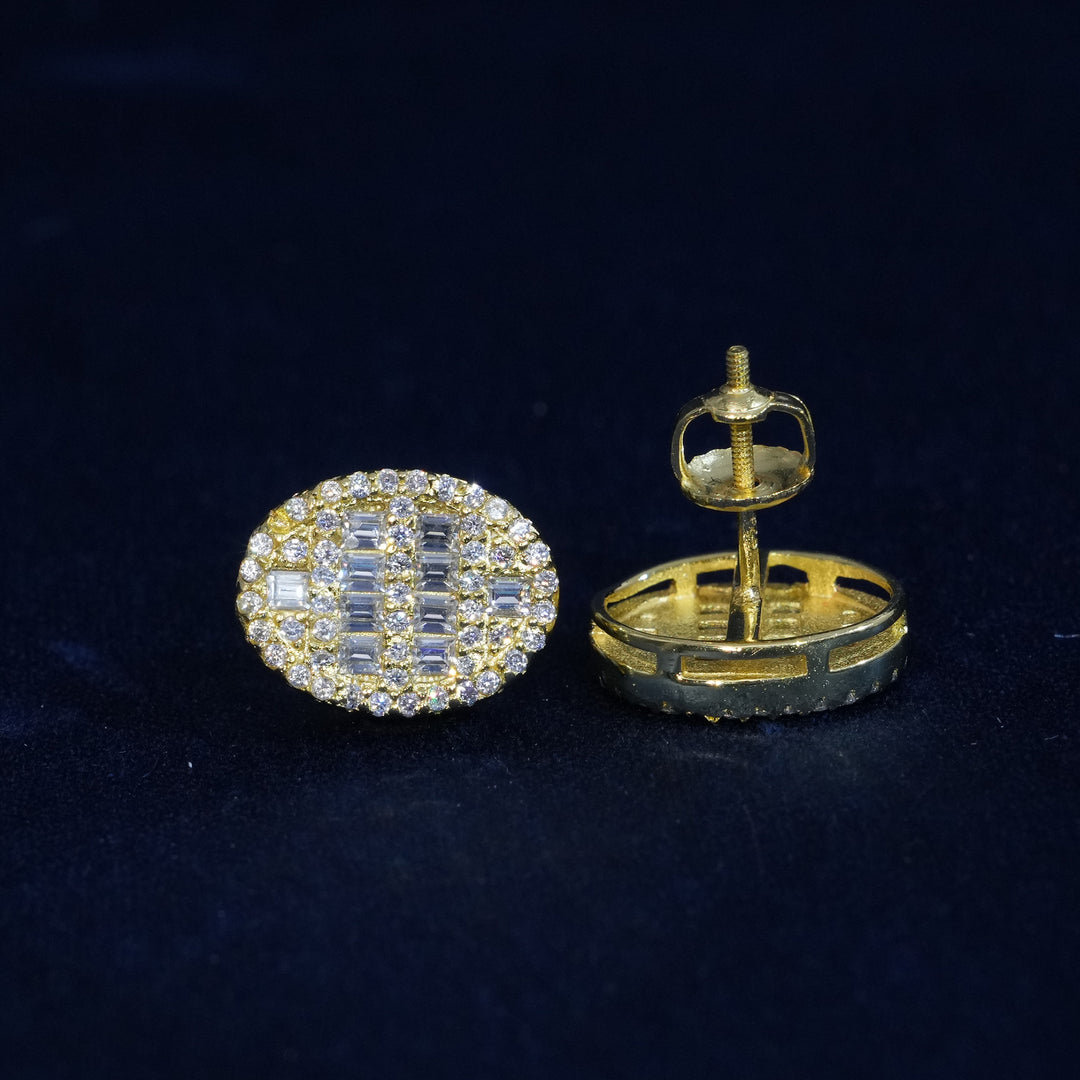 Moissanite Baguette S925 Oval Stud Earrings