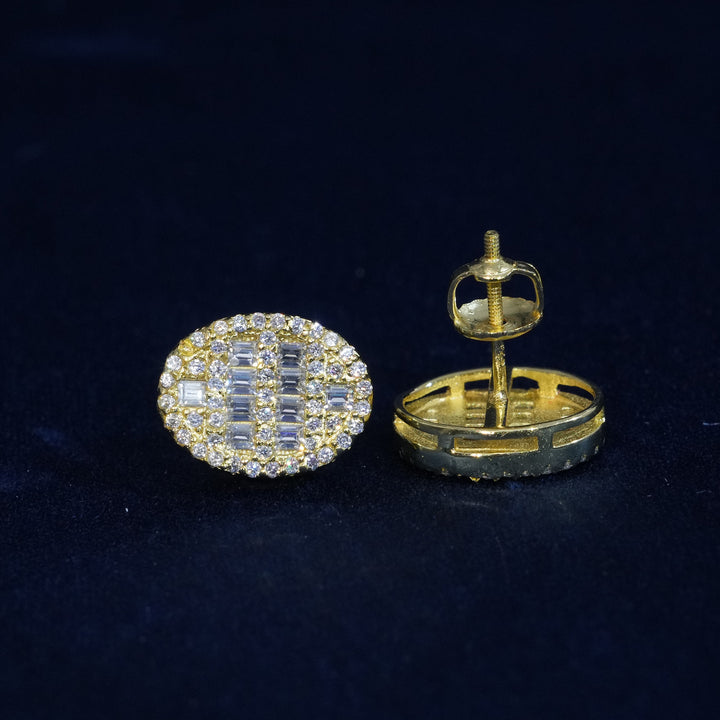 Moissanite Baguette S925 Oval Stud Earrings