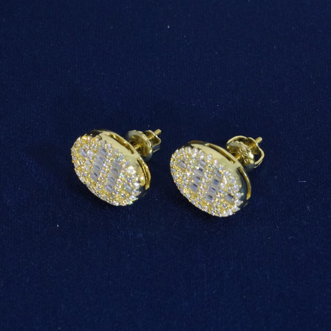 Moissanite Baguette S925 Oval Stud Earrings