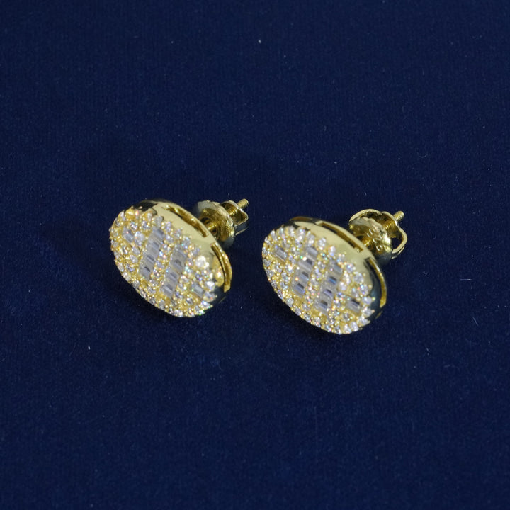 Moissanite Baguette S925 Oval Stud Earrings