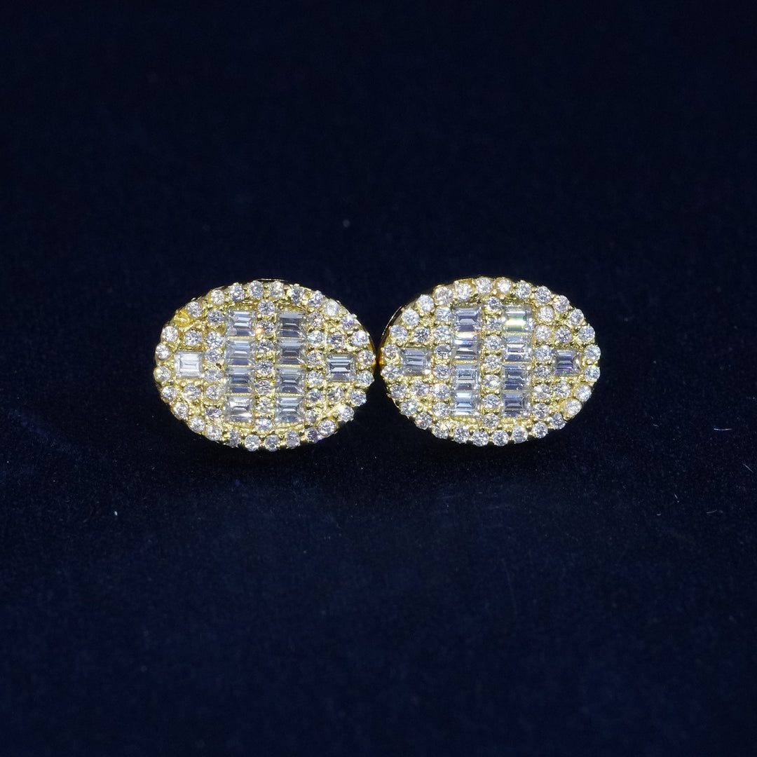 Moissanite Baguette S925 Oval Stud Earrings