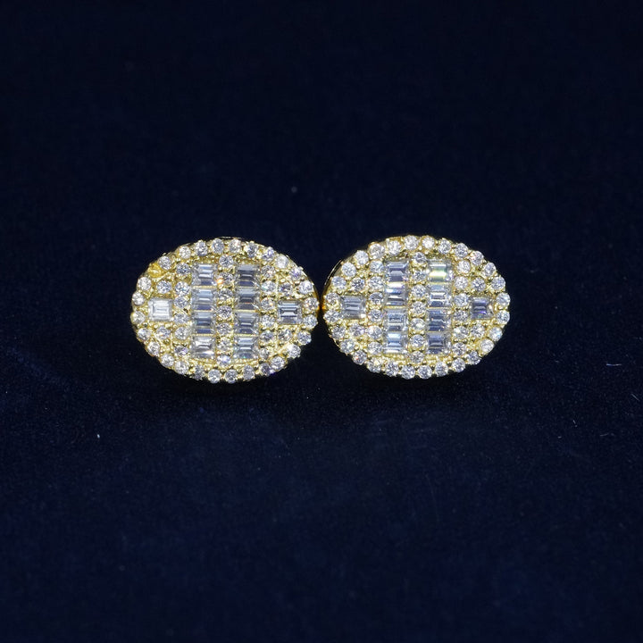 Moissanite Baguette S925 Oval Stud Earrings