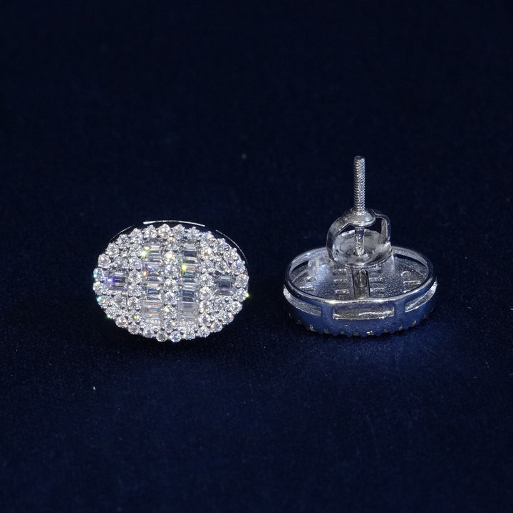 Moissanite Baguette S925 Oval Stud Earrings