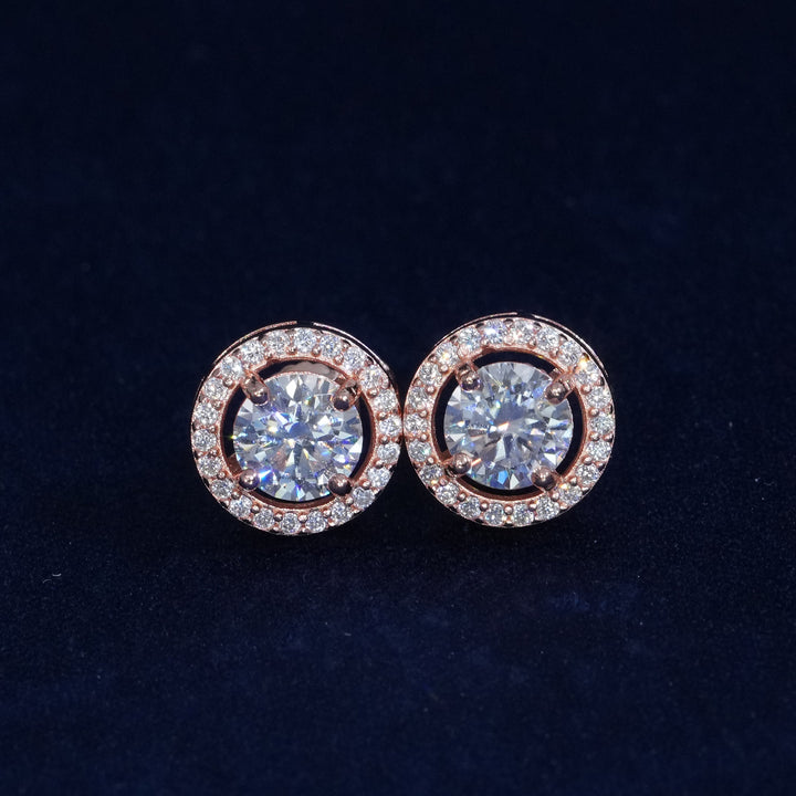 Moissanite Round Cut 925 Sterling Silver Earrings