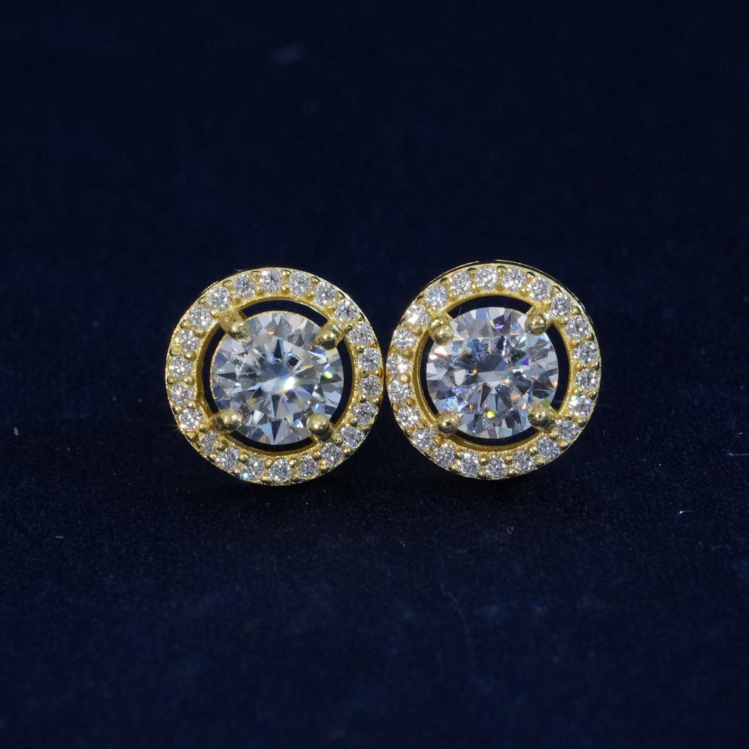 Moissanite Round Cut 925 Sterling Silver Earrings
